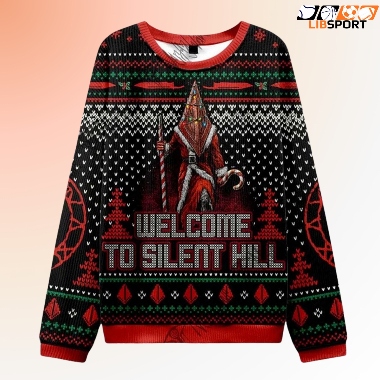 Pyramid Head Ugly Christmas Sweater, Horror Video Game Xmas Sweatshirt, Gamer Gift For Men Women